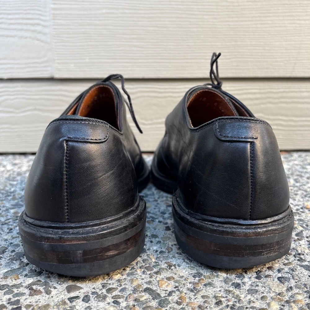Allen Edmonds Black Leather Derby Shoes Dainite Rubber Soles Men's 12 E 4616 - Picture 8 of 11